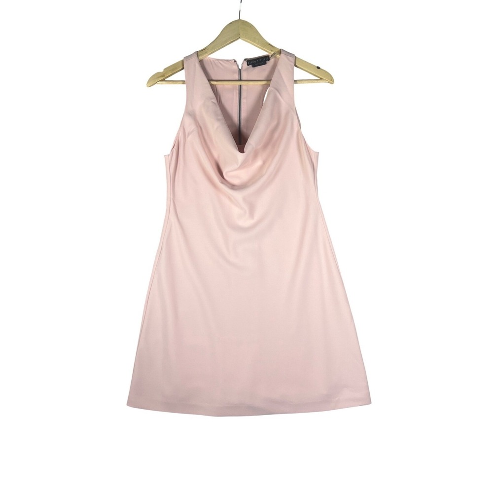 Alice + Olivia Classics Blush Pink Cowl Neck Racerback Mini Shift Dress Size 2